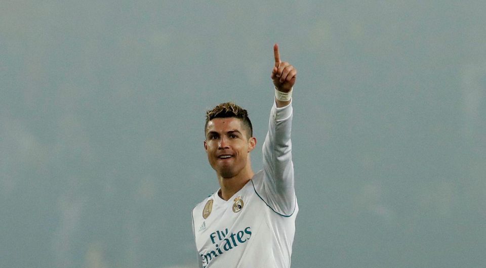 Cristiano Ronaldo oslavuje gól v Lige majstrov