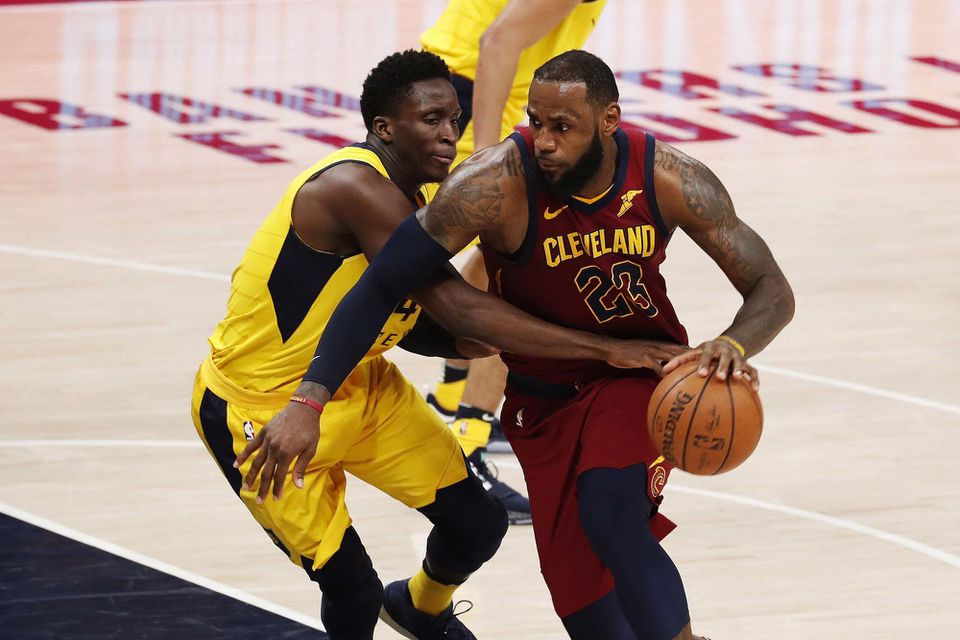LeBron James (Cleveland Cavaliers) a Victor Oladipo (Indiana Pacers).