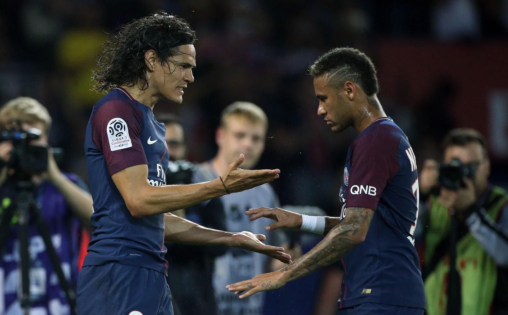 Edinson Cavani a Neymar z Paríž Saint-Germain