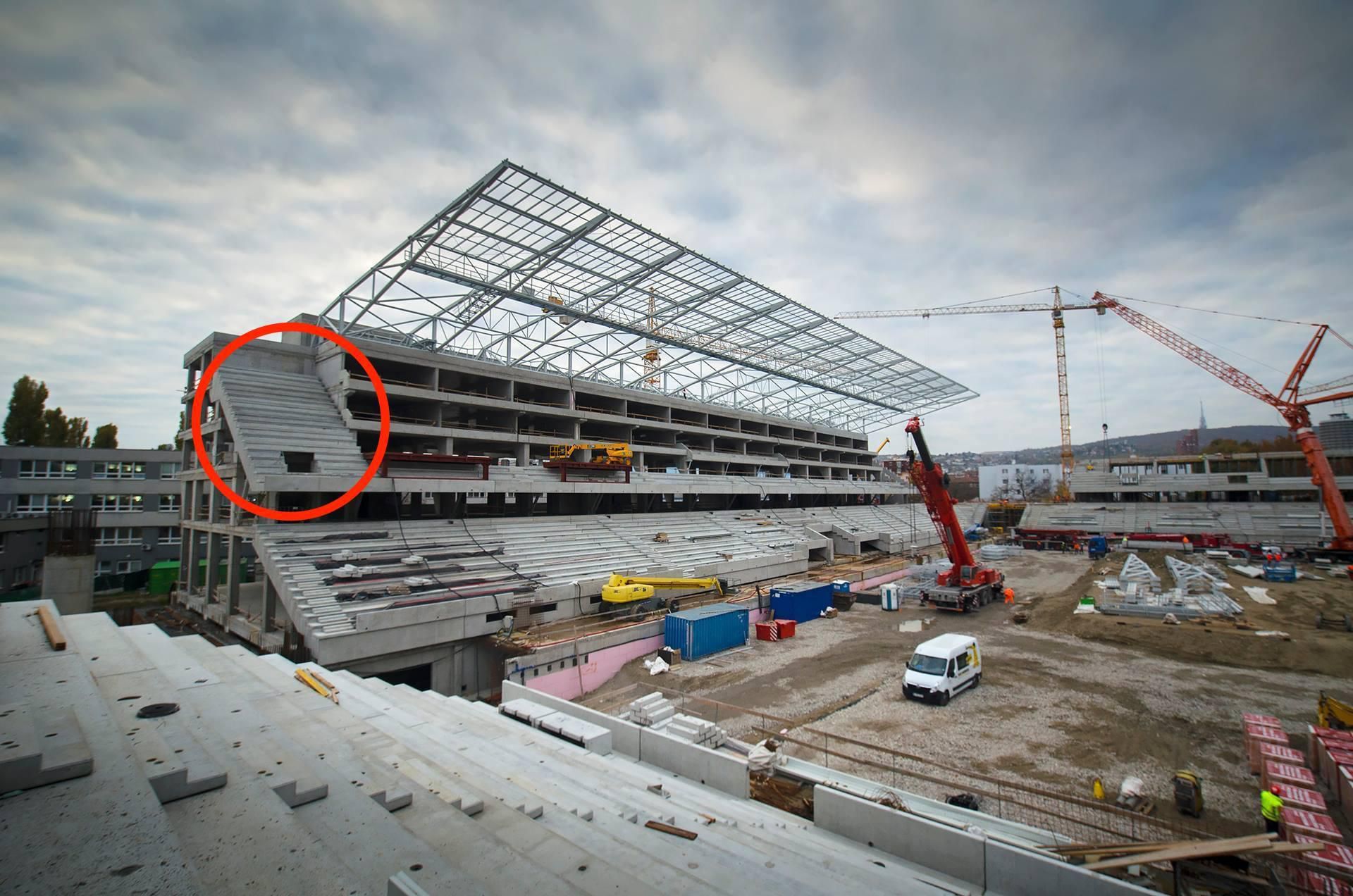 fotografia z výstavby Národného futbalového štadióna