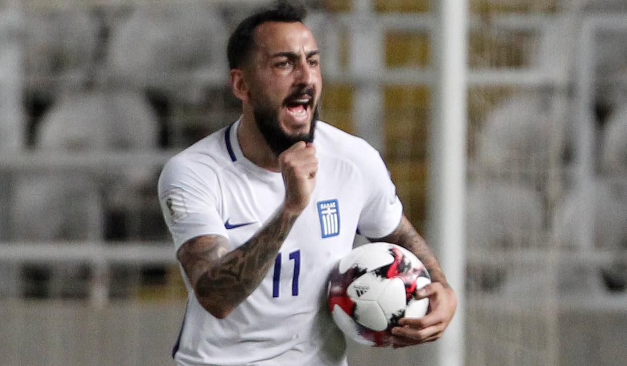 Grécky futbalista Kostas Mitroglou.