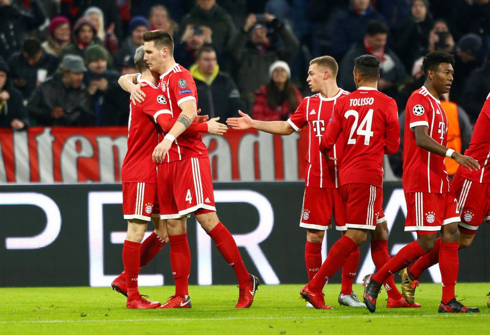 radosť hráčov Bayernu Mníchov