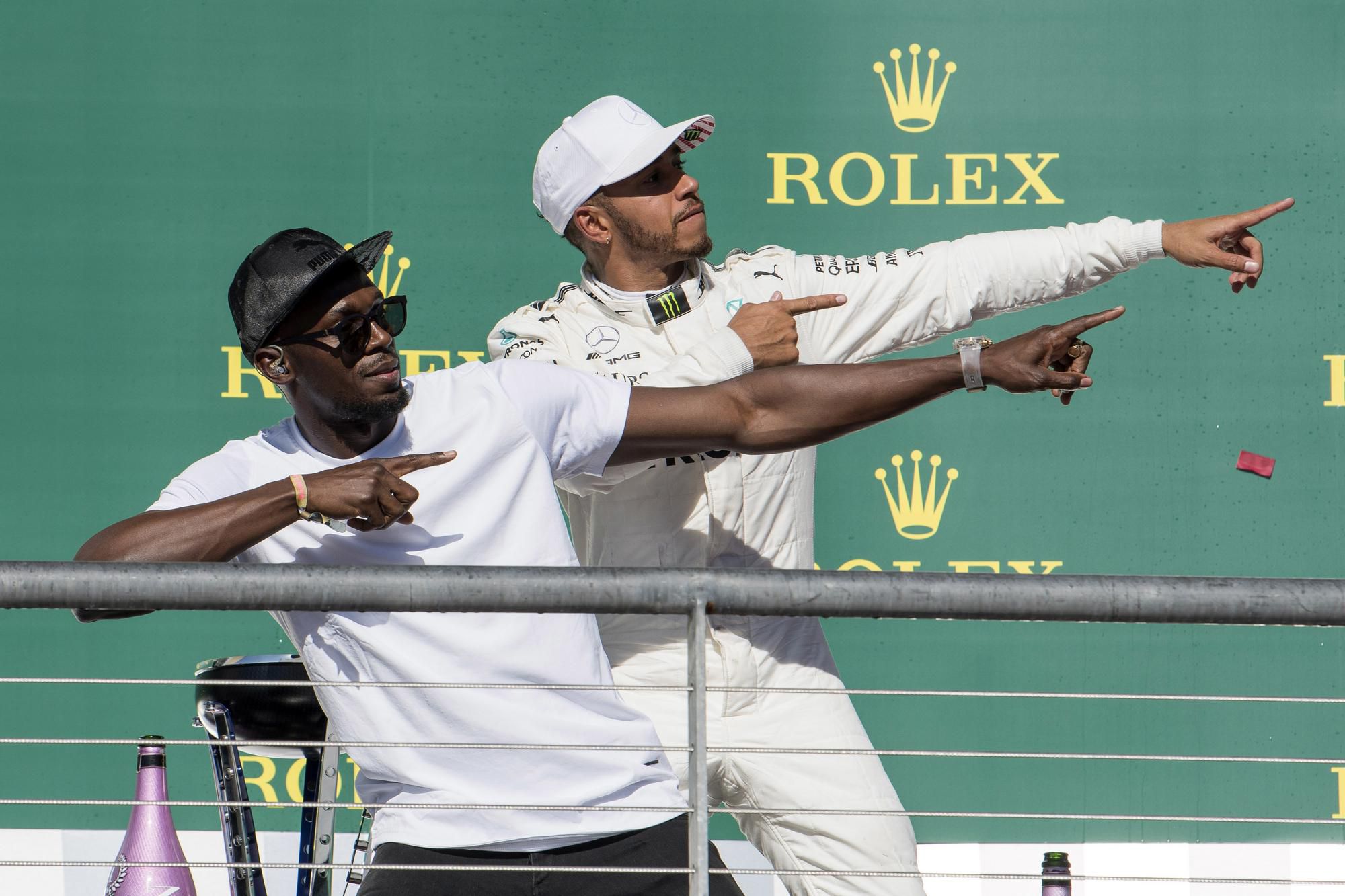 Lewis Hamilton a Usain Bolt