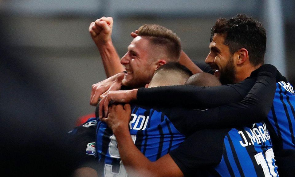 Milan Škriniar po strelení ďalšieho gólu v drese Interu Miláno