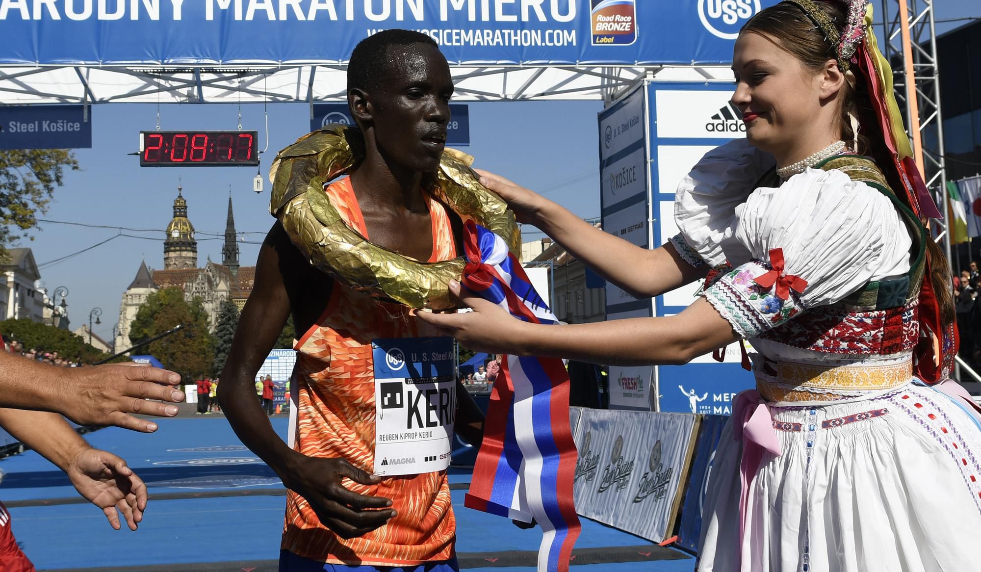 Keňan Reuben Kiprop Kerio, ktorý zvíťazil na Medzinárodnom maratóne mieru v Košiciach.