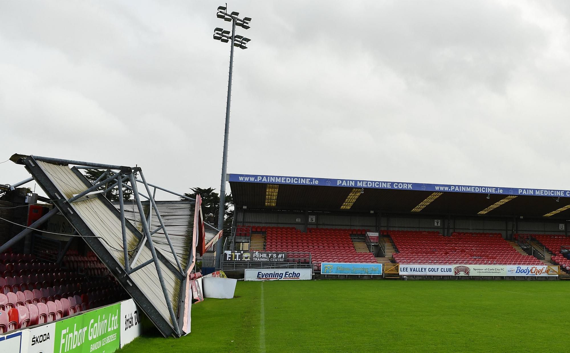 Zničený štadión Cork City FC