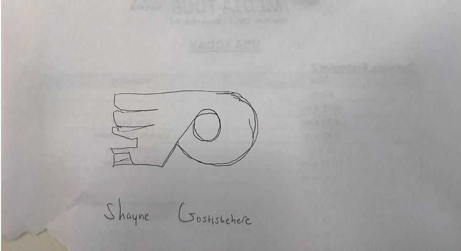 Hráči NHL kreslili spamäti logá svojich tímov.