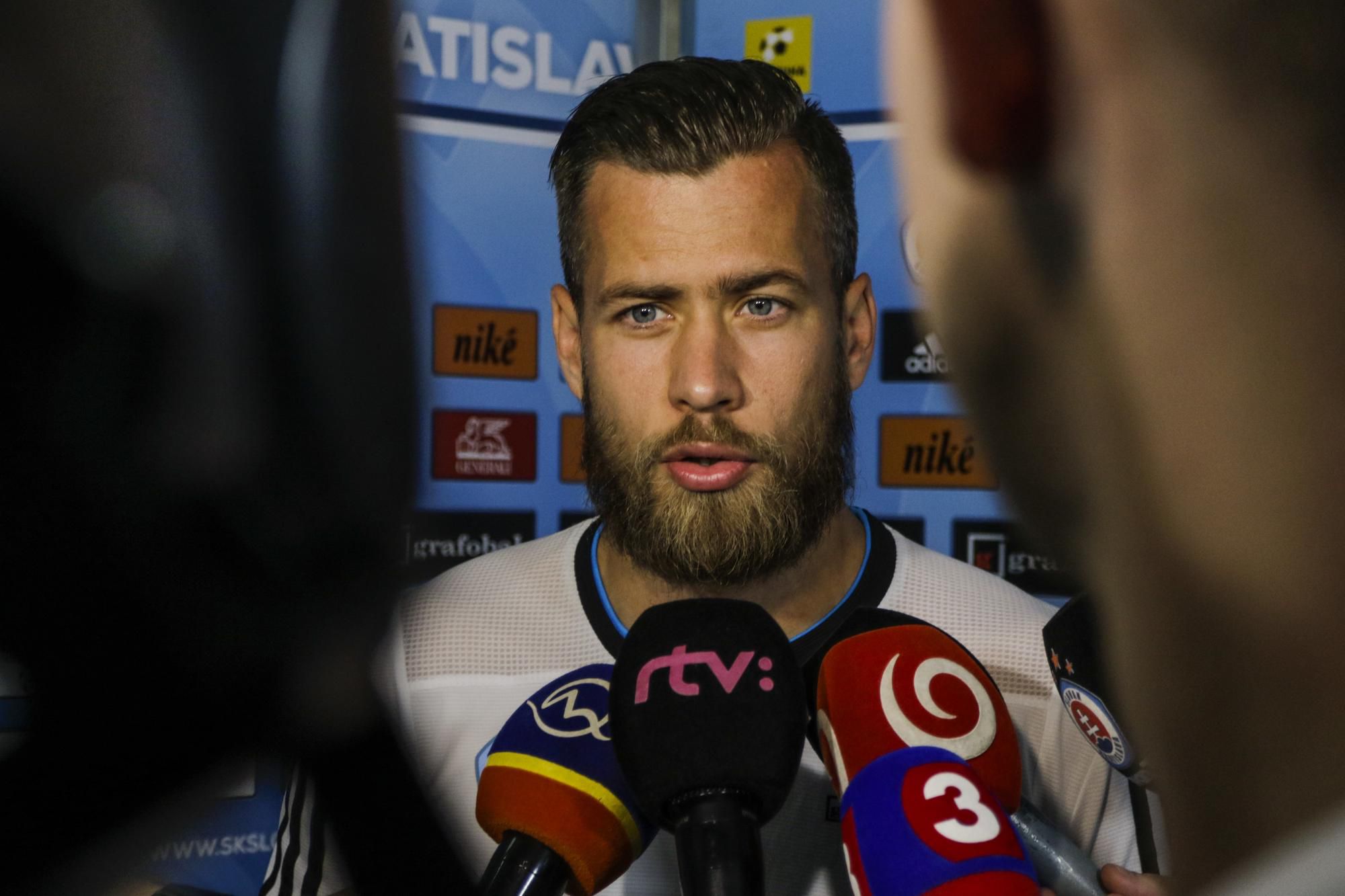 útočník ŠK Slovan Bratislava Jakub Mareš