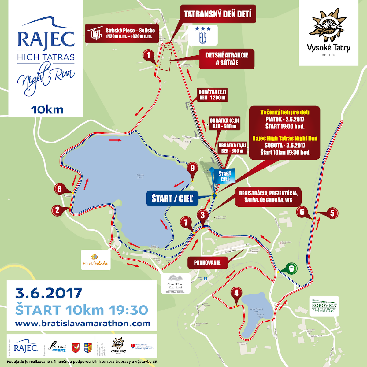 Rajec High Tatras Night Run (trať na 10 km)