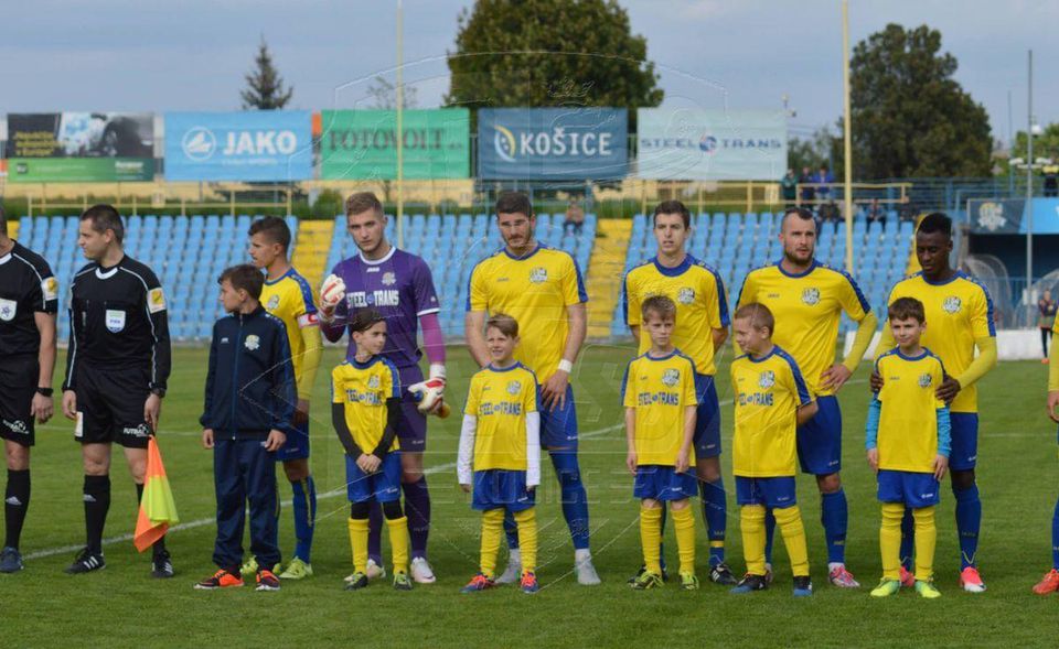 Hráči VSS Košice pred duelom II. slovenskej futbalovej ligy