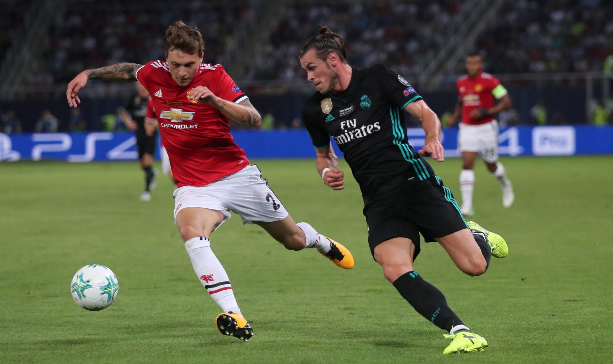 Victor Lindelof z Man United a Gareth Bale z Realu Madrid