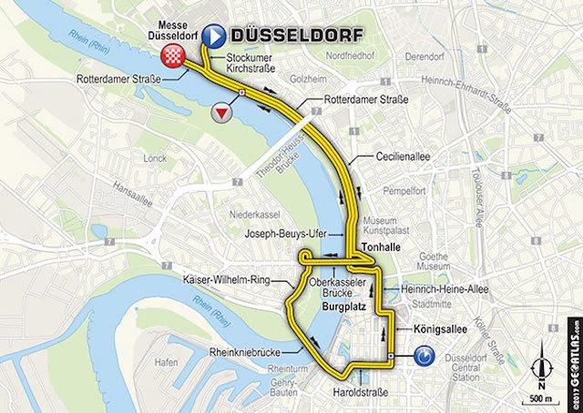 Tour de France 2017 (1. etapa, Düsseldorf) mapa trate