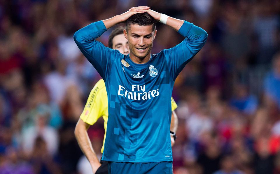 Cristiano Ronaldo po udelení červenej karty