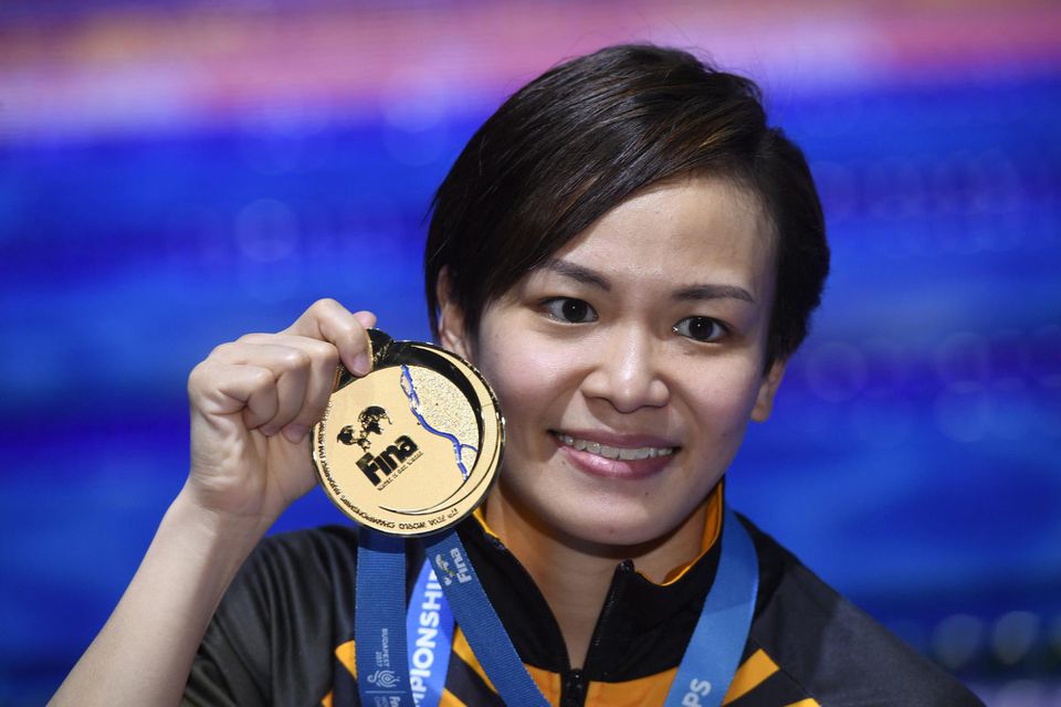 reprezentantka Malajzie Jun Hoong Cheong v skokoch do vody z 10 m veže