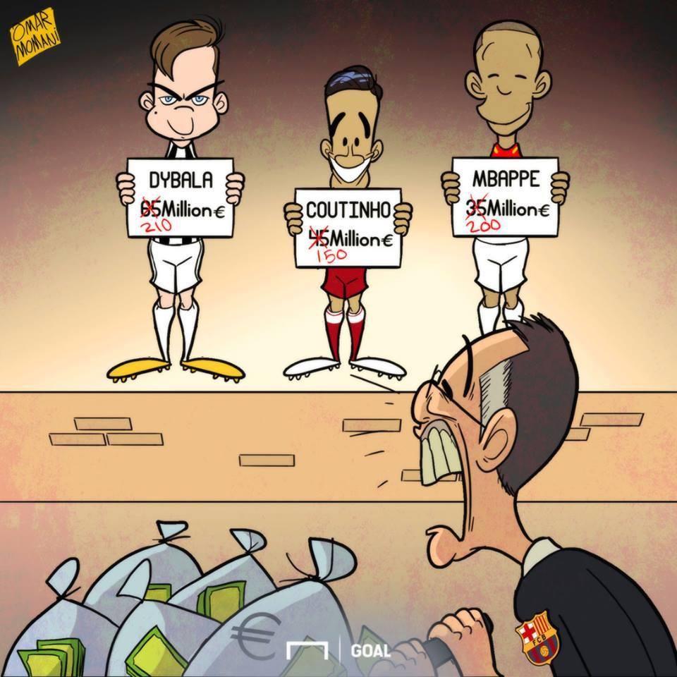 Karikatúra Omara Momaniho z Goal.com na súčasný prestupový trh