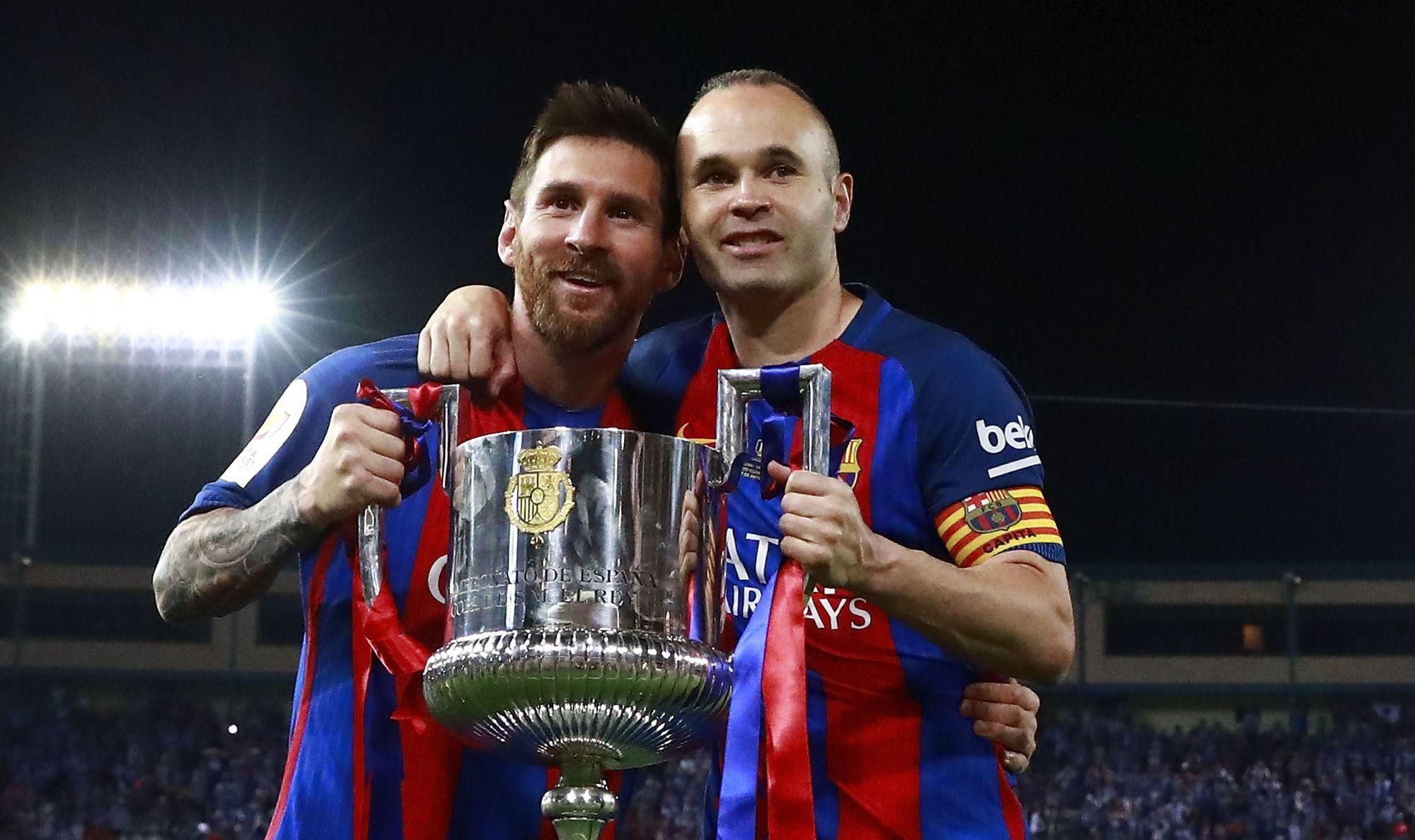 Lionel Messi a Andrés Iniesta z FC Barcelona