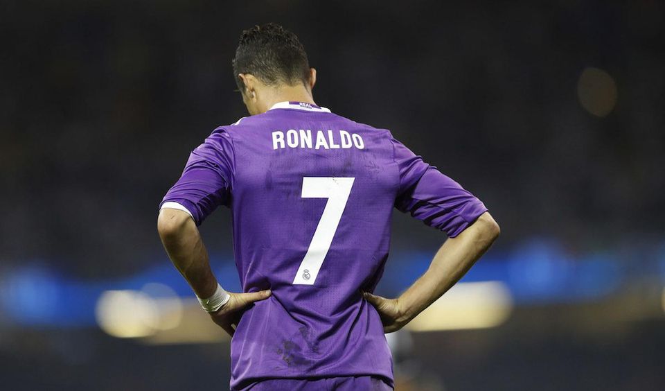 Smutný Cristiano Ronaldo z Realu Madrid.