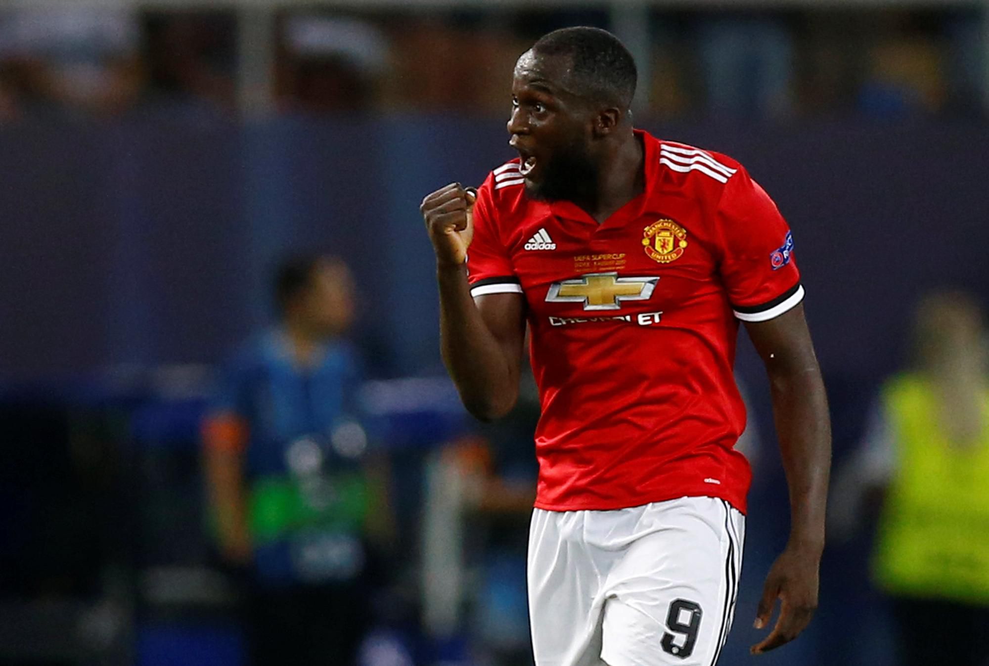 Romelu Lukaku z Manchestru United sa teší z gólu