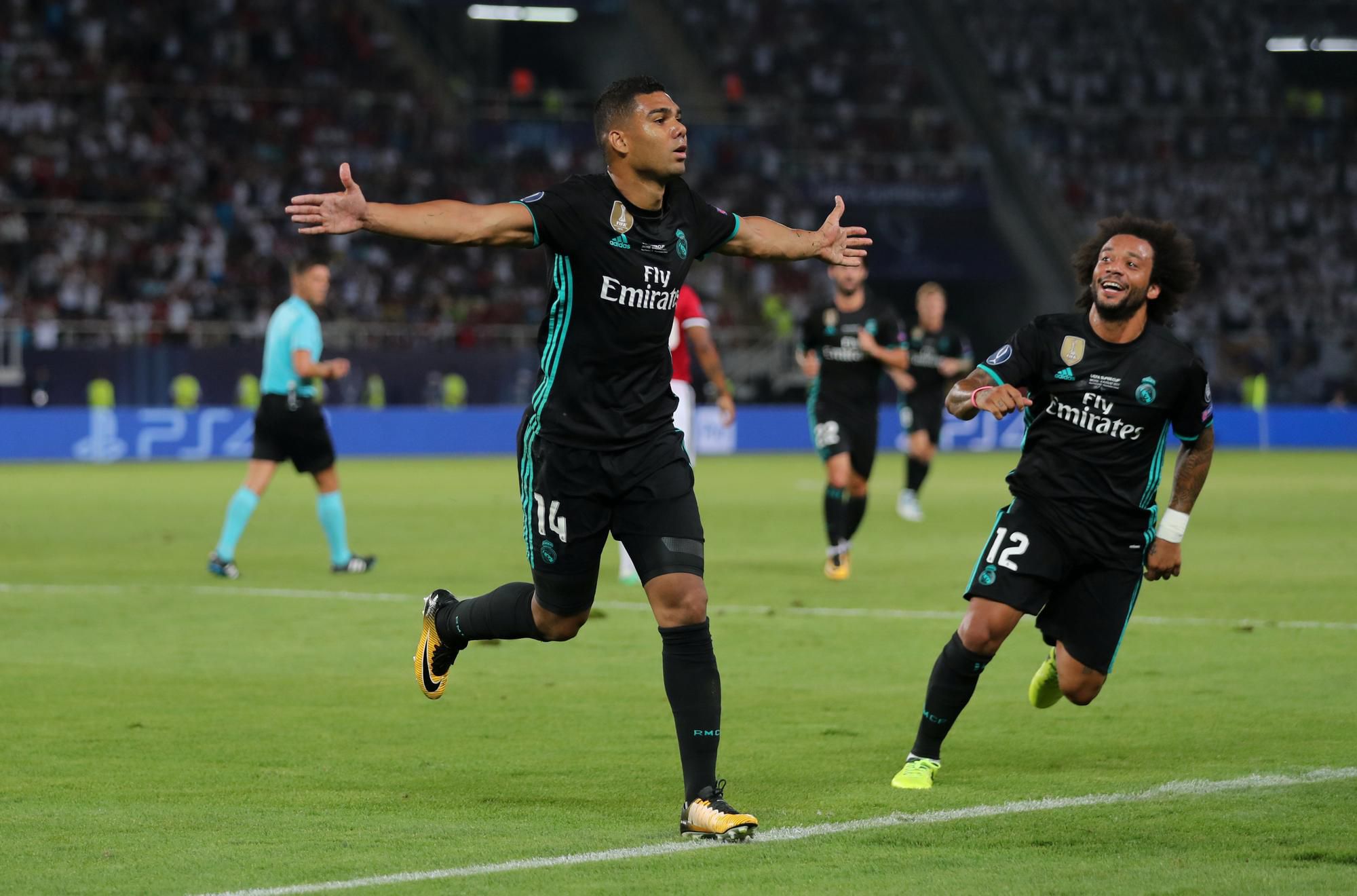 Casemiro z Realu Madrid sa teší z gólu