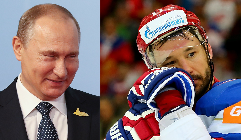 Vysmiaty Vladimir Putin a smutný Iľja Kovaľčuk