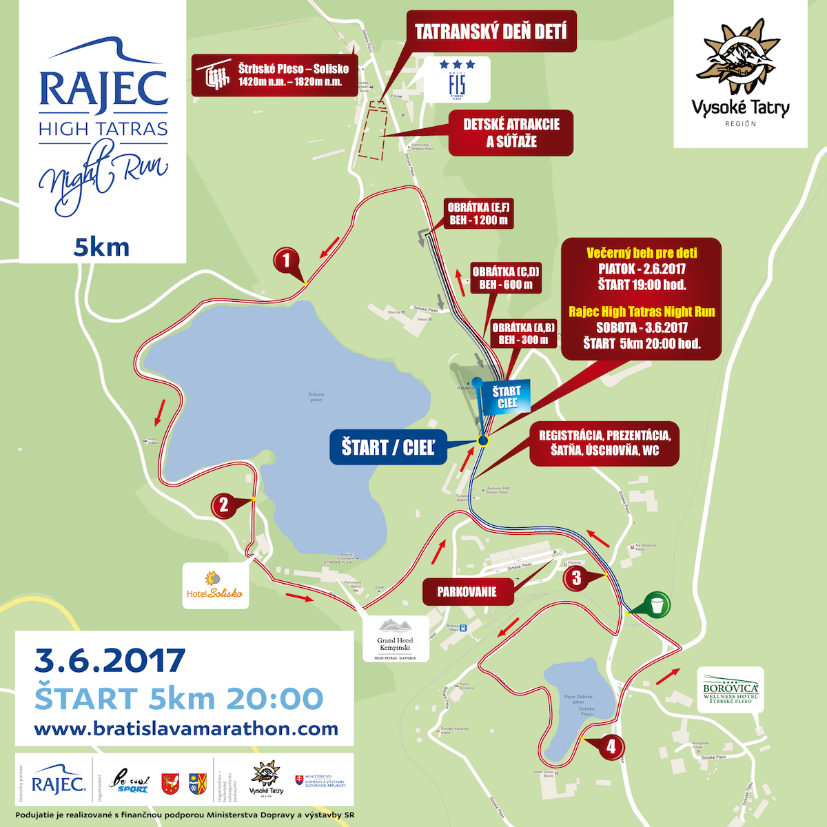 Rajec High Tatras Night Run (trať na 5 km)