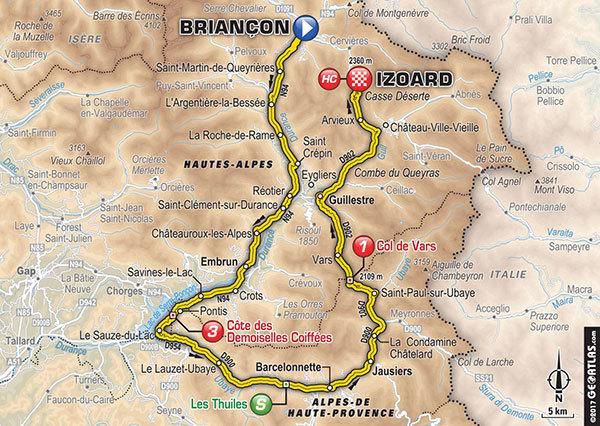 mapa 18. etapy Tour de France 2017