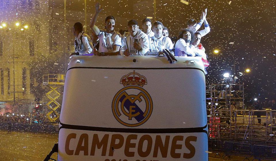 Hráči Realu Madrid oslavujú titul