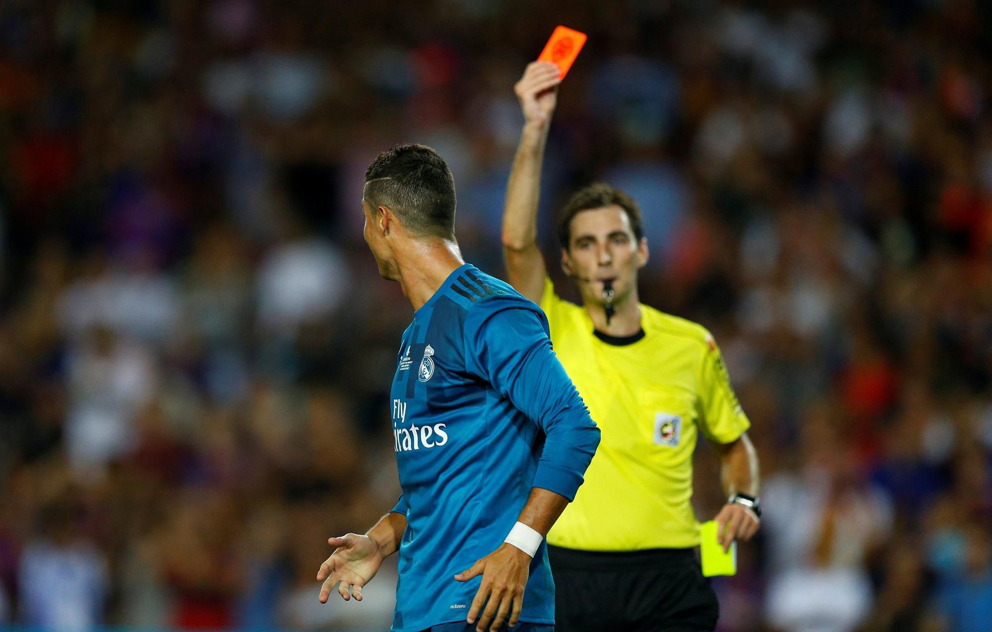 Cristiano Ronaldo po červenej karte