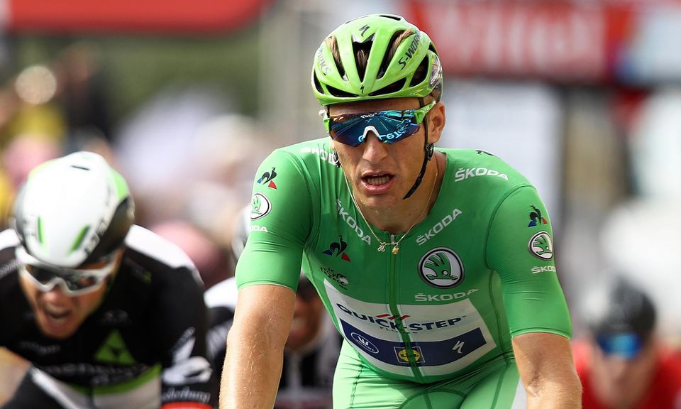 Marcel Kittel v zelenom drese najlepšieho šprintéra Tour de France.