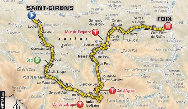 13. etapa Tour de France - mapa