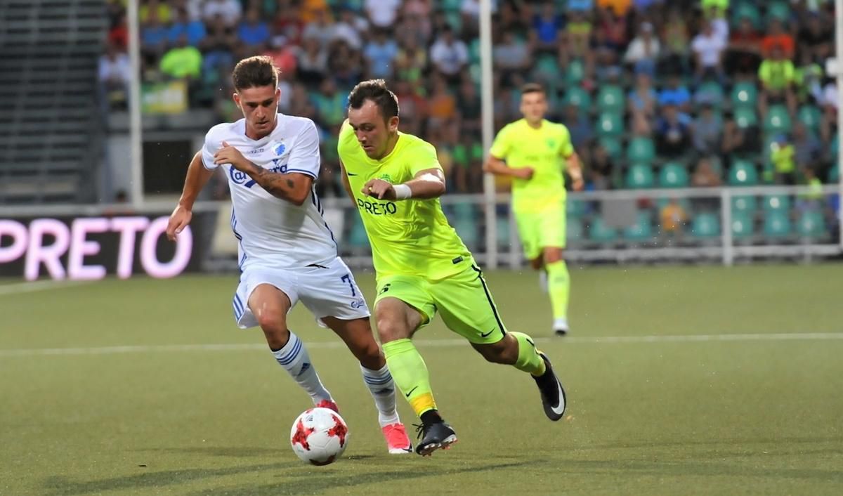 Miroslav Káčer (MŠK Žilina) a Benjamin Verbič (FC Kodaň)