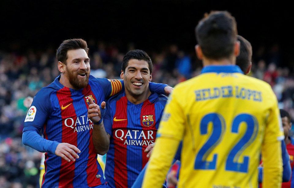 Lionel Messi Luis Suarez FC Barcelona Las Palmas jan2017