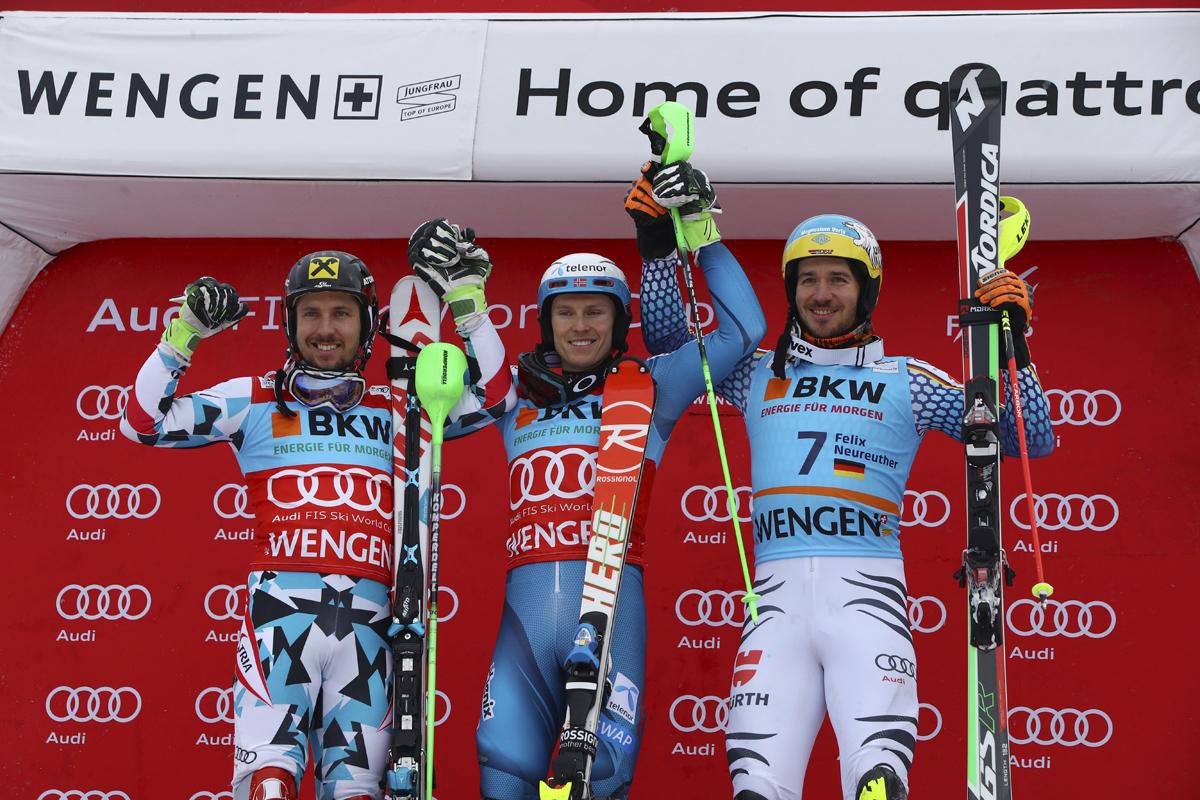 Kristoffersen, lyzovanie, wengen, jan2017