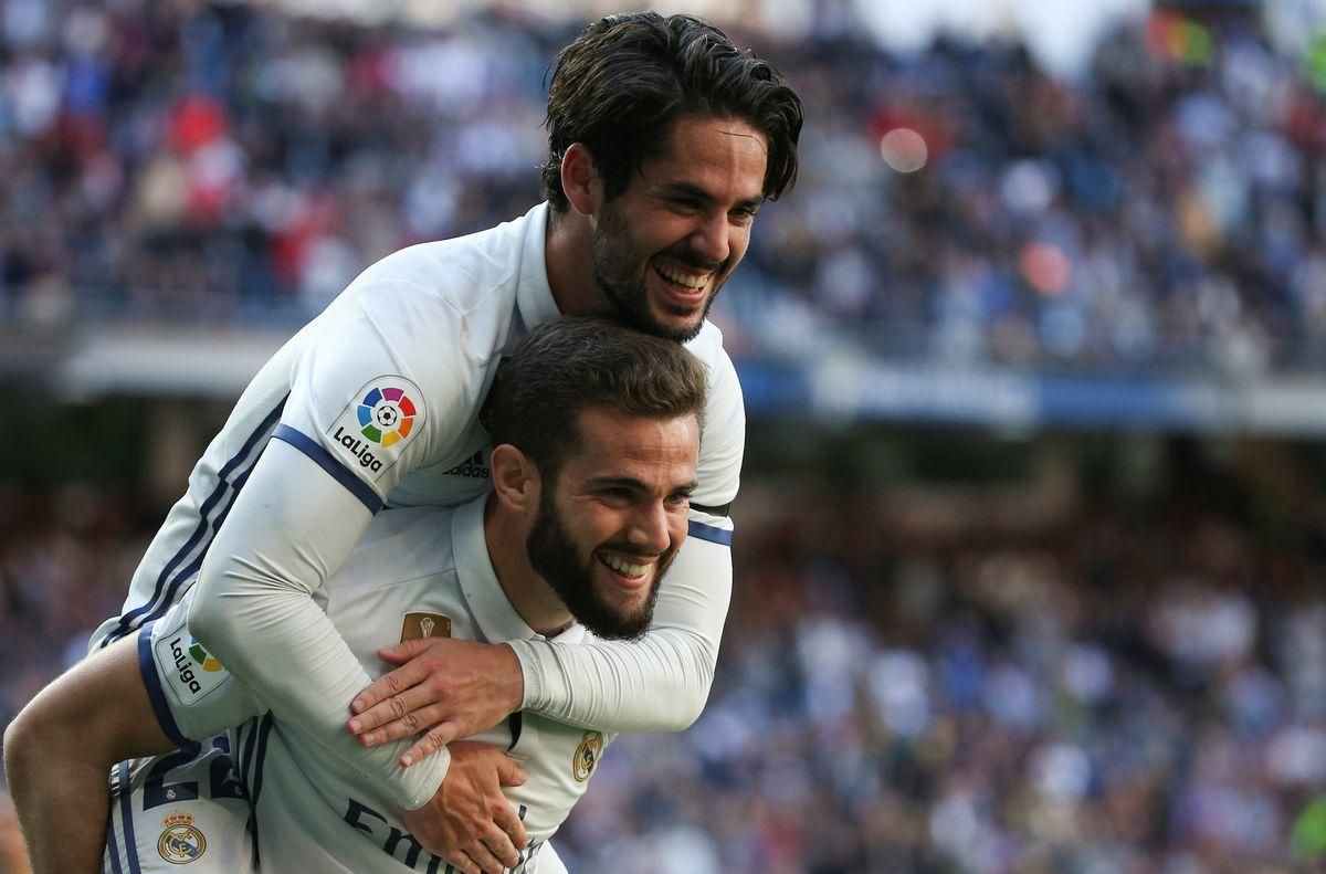 Real Madrid Isco Nacho Fernandez apr17 Reuters