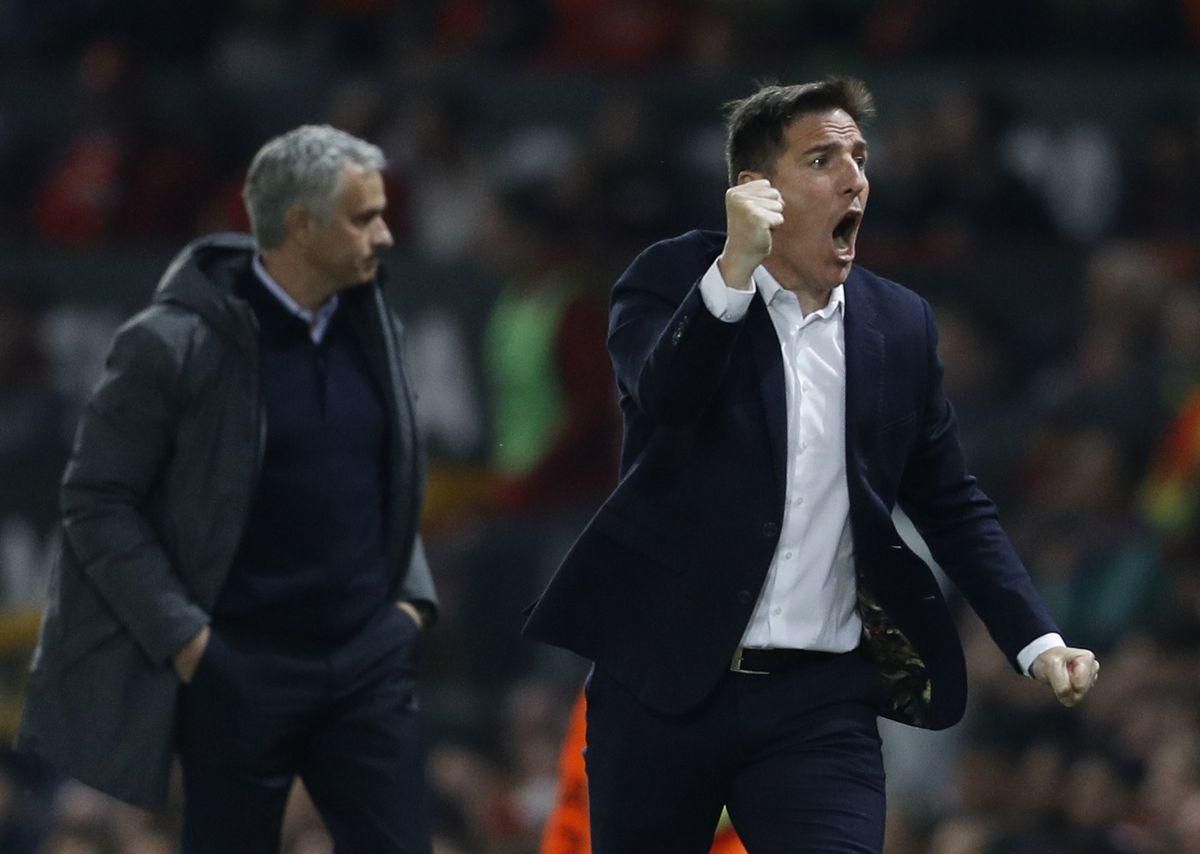 Manchester United Celta Vigo Jose Mourinho Eduardo Berizzo maj17 Reuters