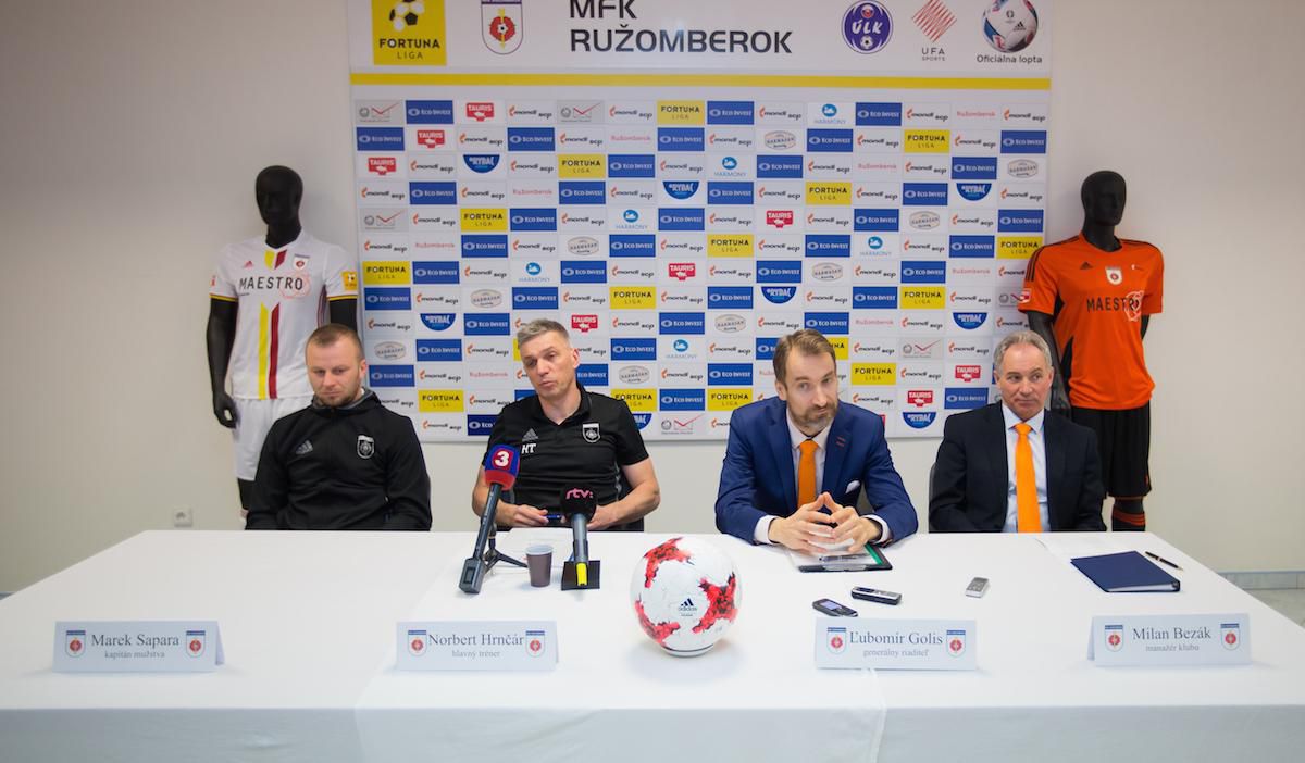 Milan Bezák, Marek Sapara, Norbert Hrnčár a Ľubomír Golis z MFK Ružomberok