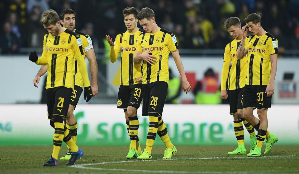 Borussia Dortmund, hraci, smutok, prehra, feb17, gettyimages