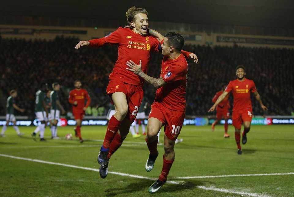 Lucas Leiva Liverpool FC gol jan17 Reuters