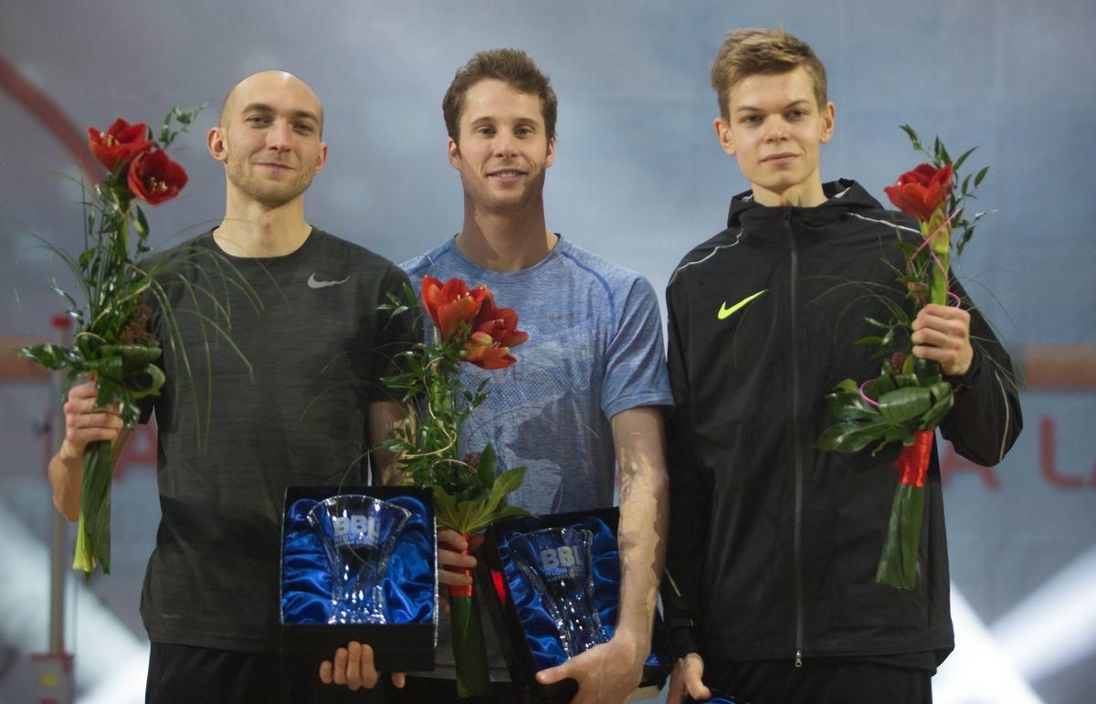 Derek Drouin Sylwester Bednarek Pavel Seliverstov BBL feb17 TASR