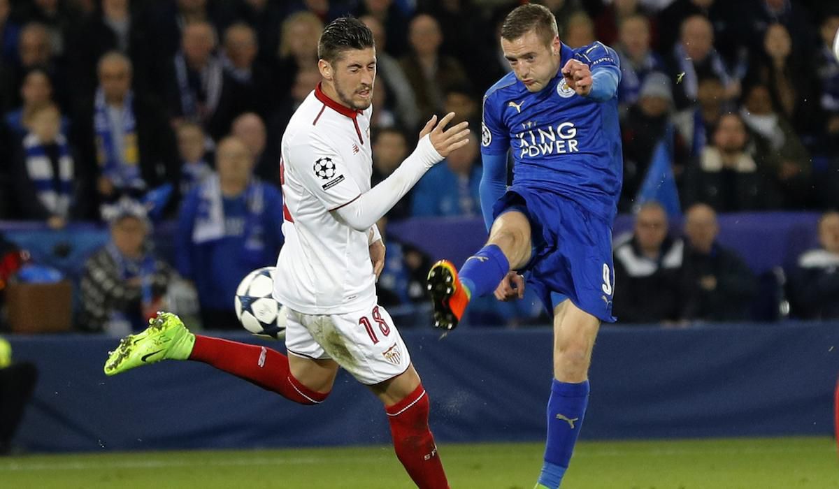 Leicester City, Jamie Vardy, Sevilla, Sergio Escudero, Liga majstrov, mar17, reuters