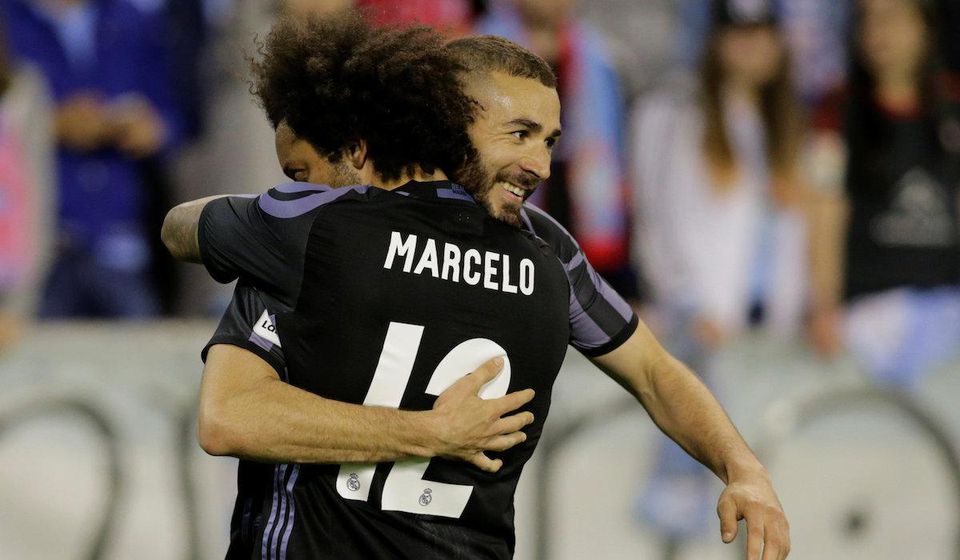 Real Madrid, Karim Benzema, Marcelo, gol, radost, maj17, reuters