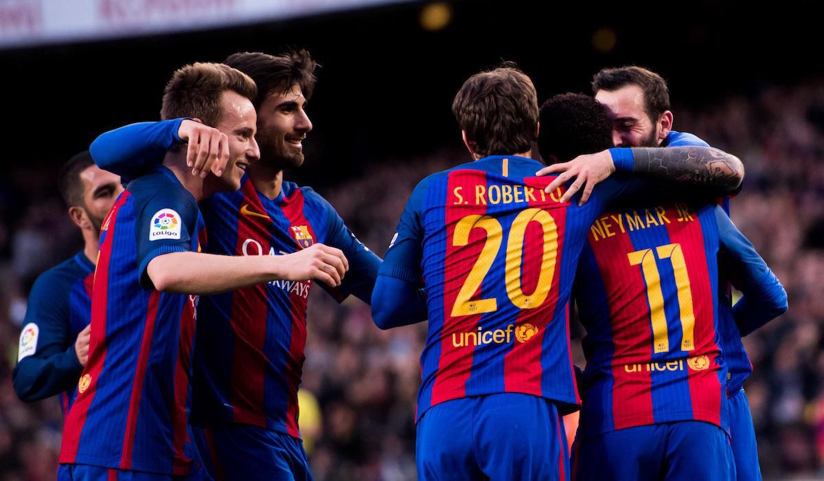 hraci, radost, FC Barcelona, gettyimages