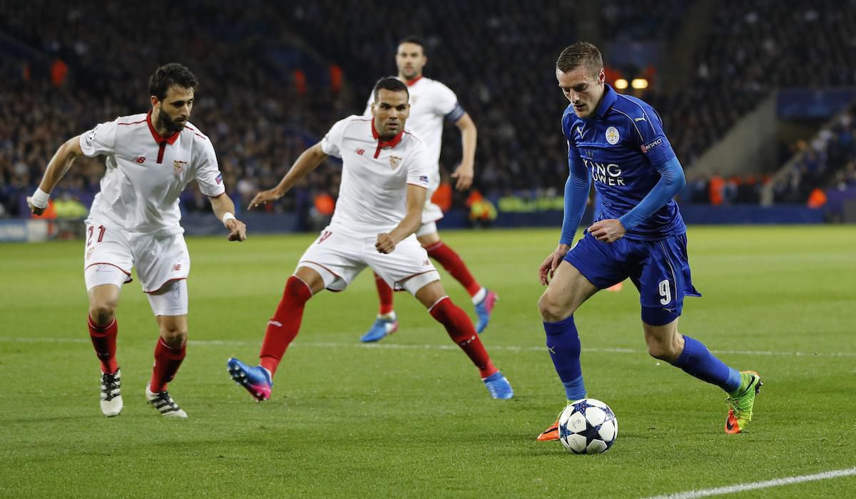 Leicester City, Jamie Vardy, Sevilla, Gabriel Mercado, Nicolas Pareja, Liga majstrov, mar17, reuters