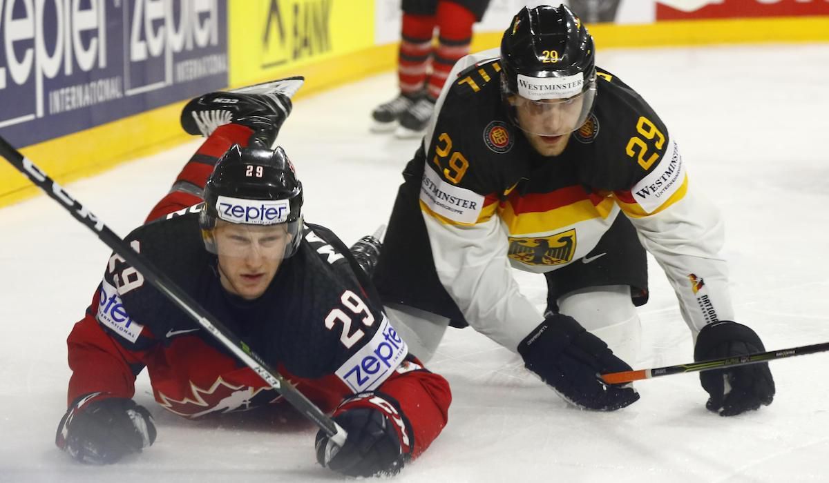 Nate Mackinnon, Leon Draisaitl, Nemecko, Kanada, MS2017, maj17, reuters