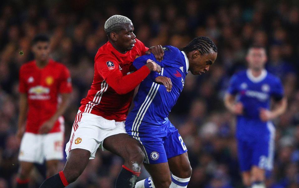 Paul Pogba Willian Manchester United Chelsea mar17 Getty Images