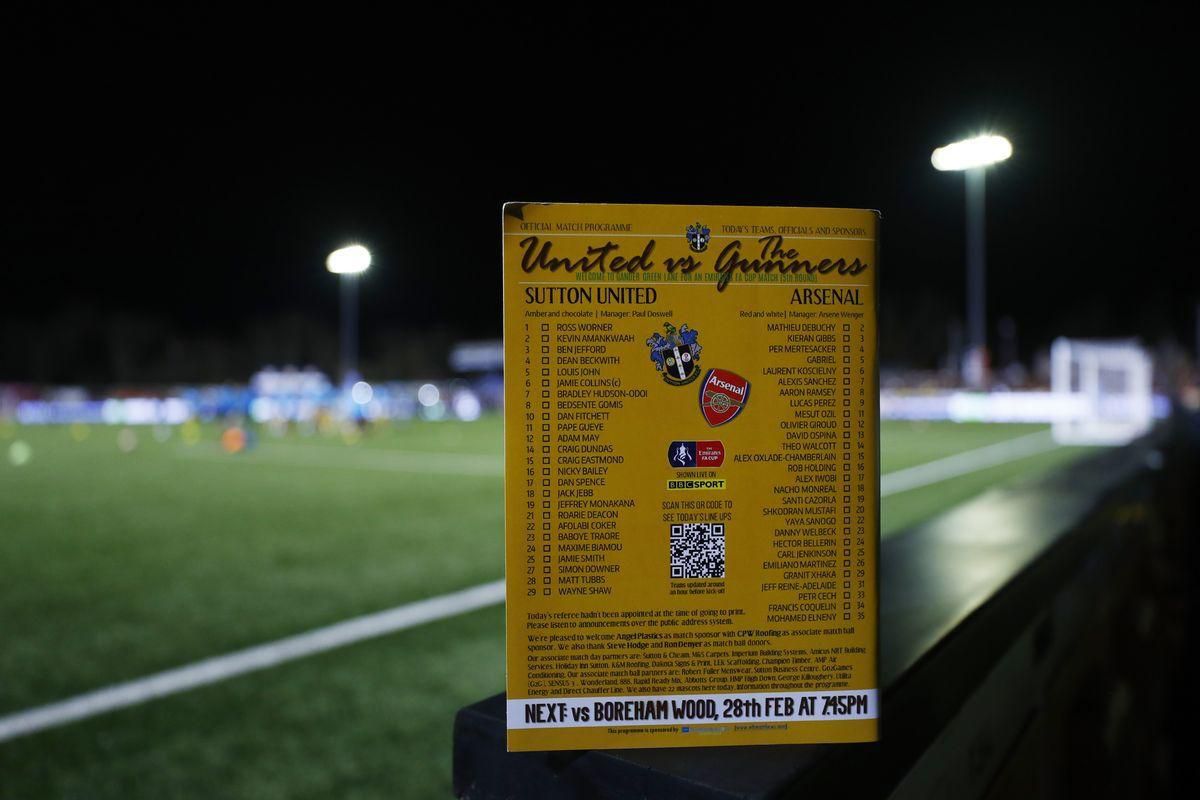 Sutton United Arsenal FC FA Cup feb17 Reuters