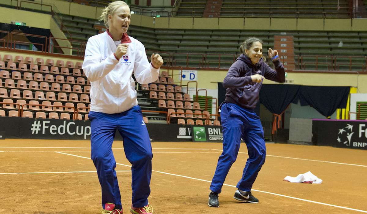 Rebecca Sramkova, Janette Husarova, tanec, prehrata stavka, Fed Cup, feb17, TASR