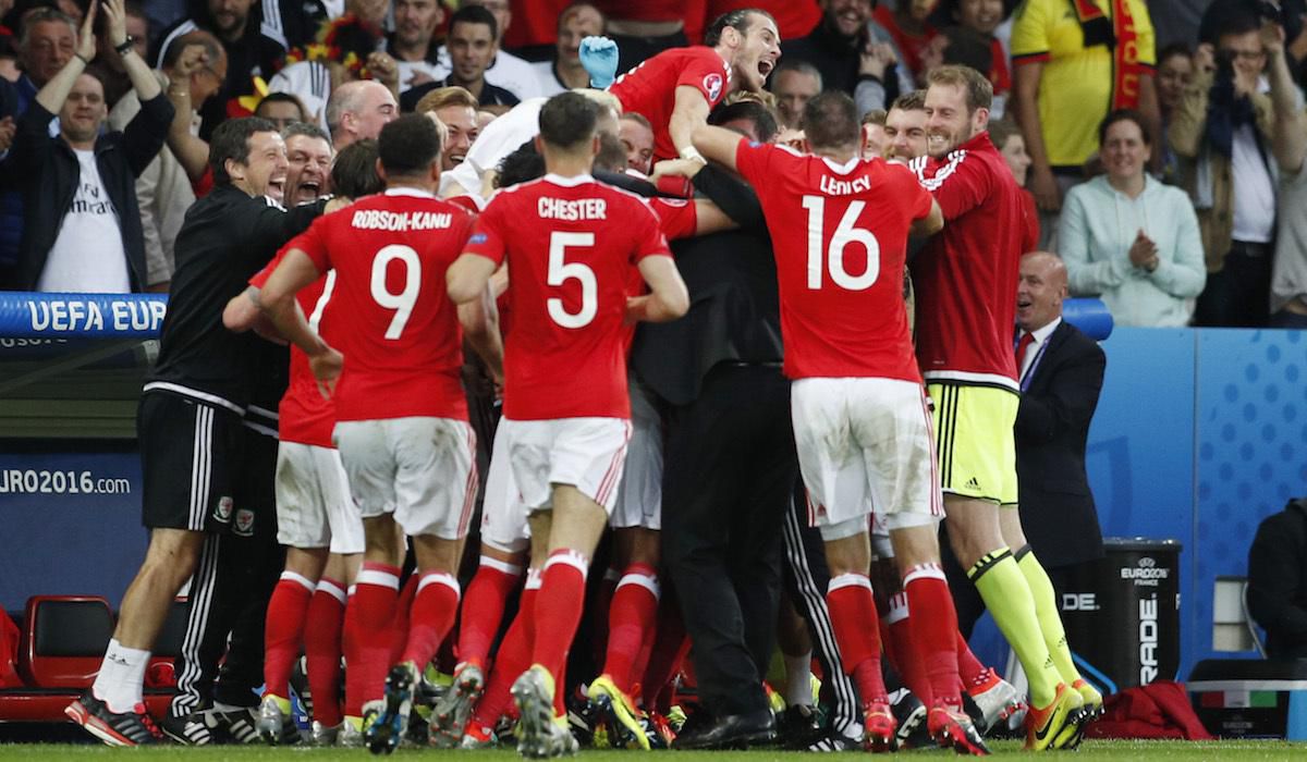Wales, Ashley Williams, hraci, radost, gol, EURO 2016, jun16