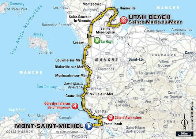 Tour de France 2016, 1. etapa, mapa trate