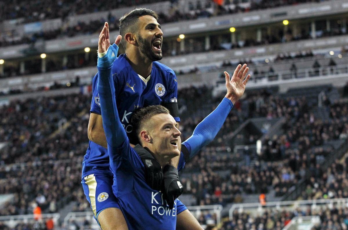 Leicester City Riyad Mahrez Jamie Vardy gol apr16 Reuters